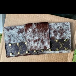 Upcycled Louis Vuitton cowhide wallet